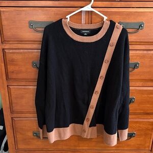 Summersalt Women's Sweater in Black and Tan - cashmere blend